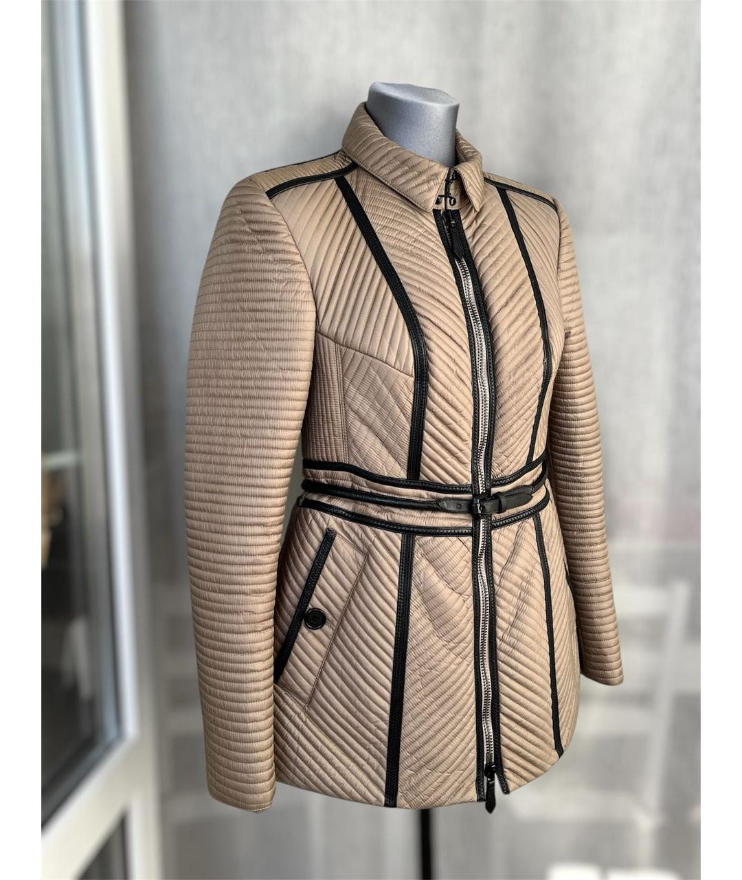 BURBERRY Коричневая полиэстеровая куртка, фото 2