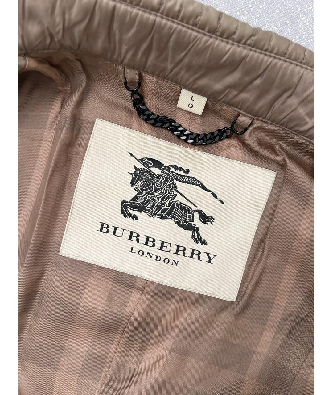 BURBERRY Коричневая полиэстеровая куртка, фото 5