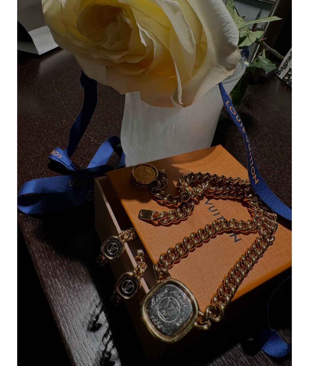 LOUIS VUITTON Золотые металлические серьги, фото 2