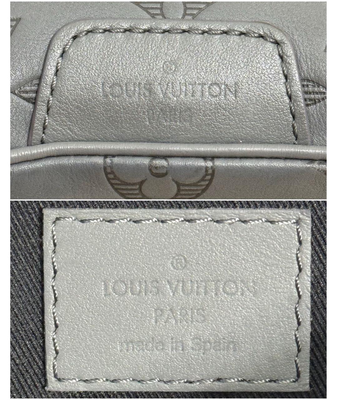 LOUIS VUITTON Серая кожаная поясная сумка, фото 7