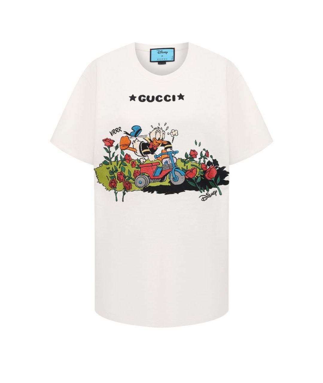 GUCCI Белая хлопковая футболка, фото 8