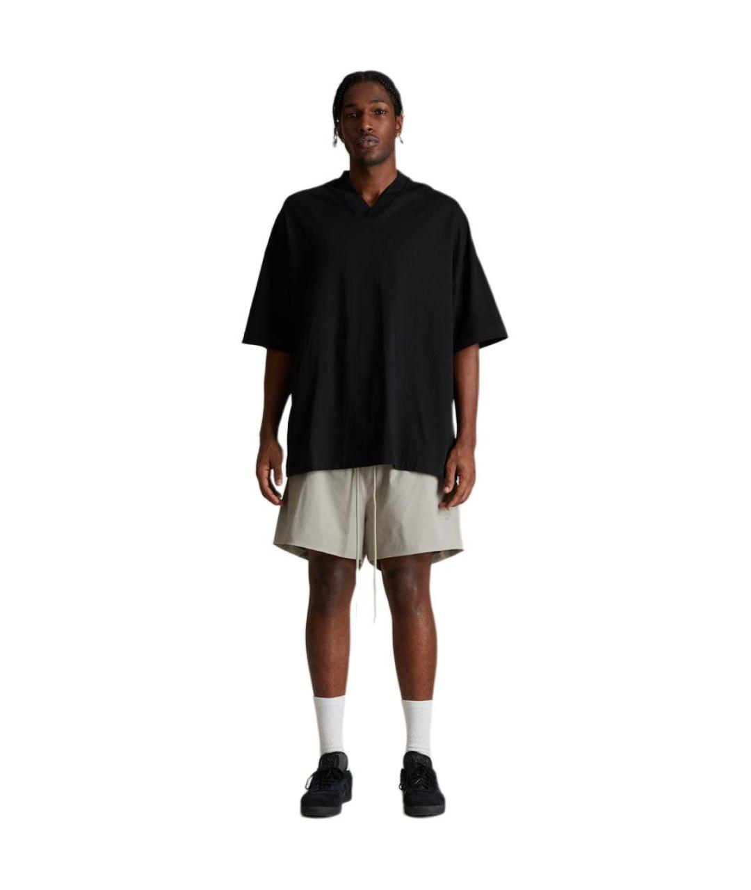 FEAR OF GOD ESSENTIALS Черная хлопковая футболка, фото 3