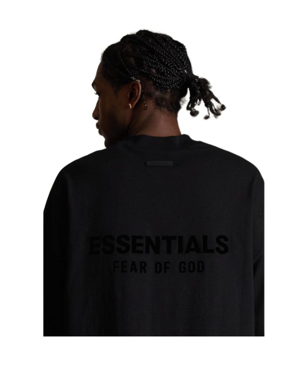 FEAR OF GOD ESSENTIALS Черная хлопковая футболка, фото 7