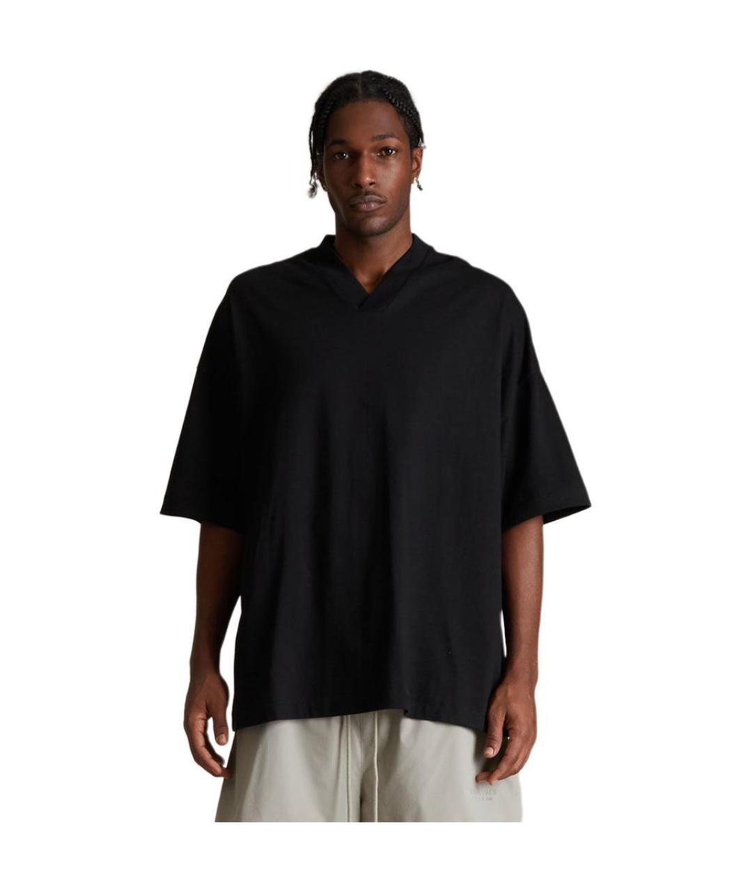 FEAR OF GOD ESSENTIALS Черная хлопковая футболка, фото 4