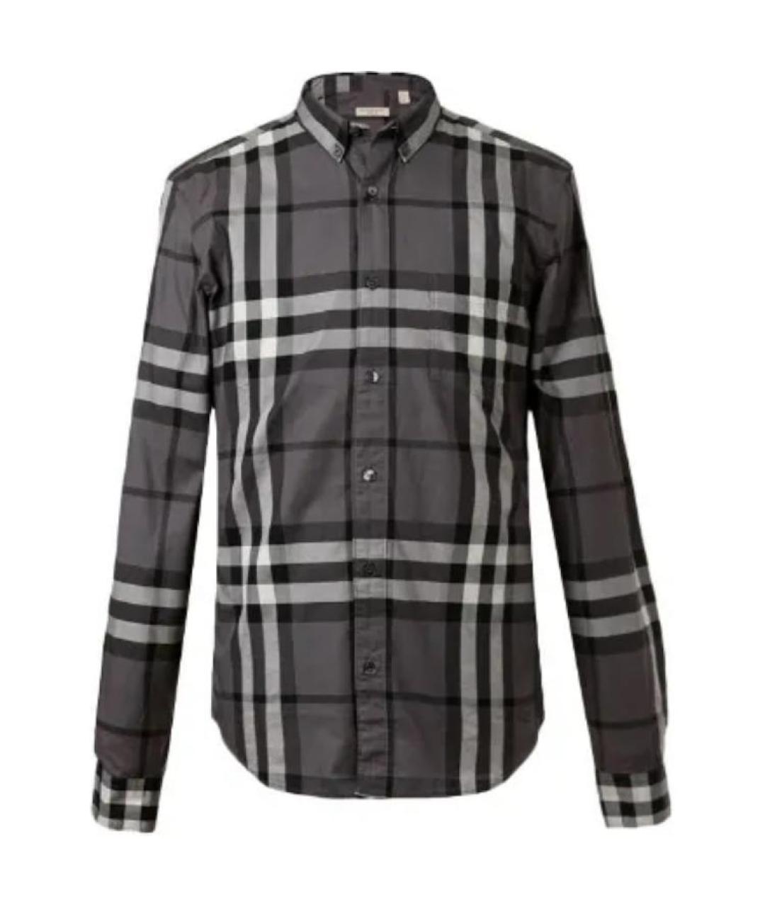 BURBERRY Черная хлопковая кэжуал рубашка, фото 3