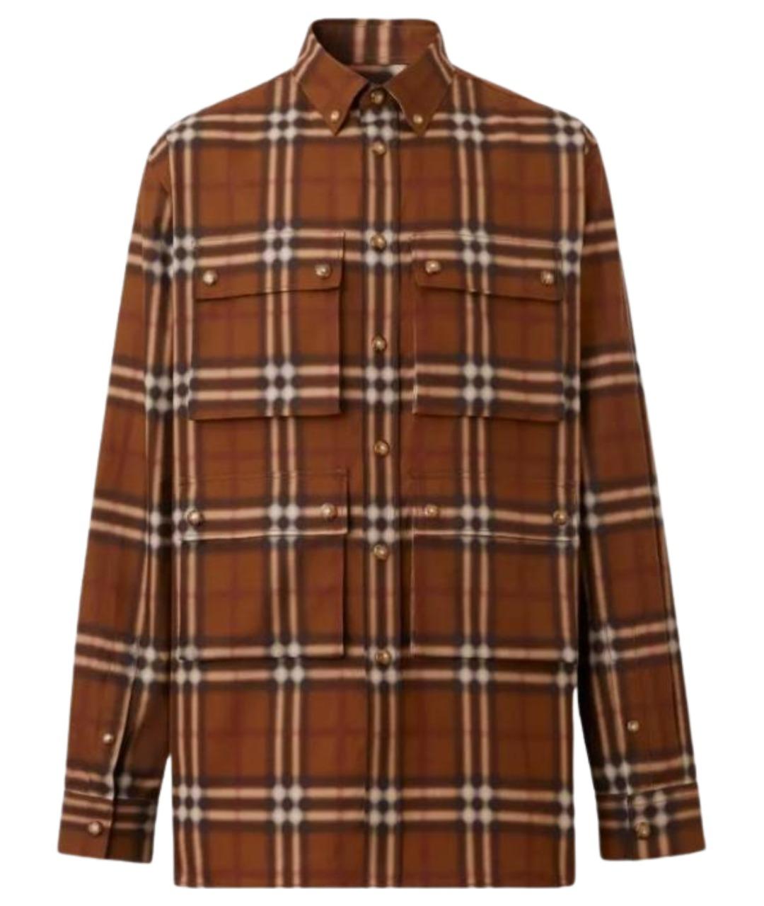 BURBERRY Коричневая хлопковая кэжуал рубашка, фото 1