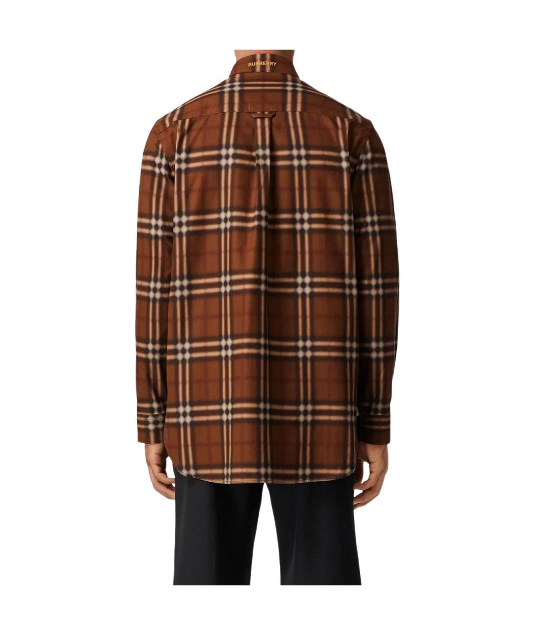 BURBERRY Коричневая хлопковая кэжуал рубашка, фото 3