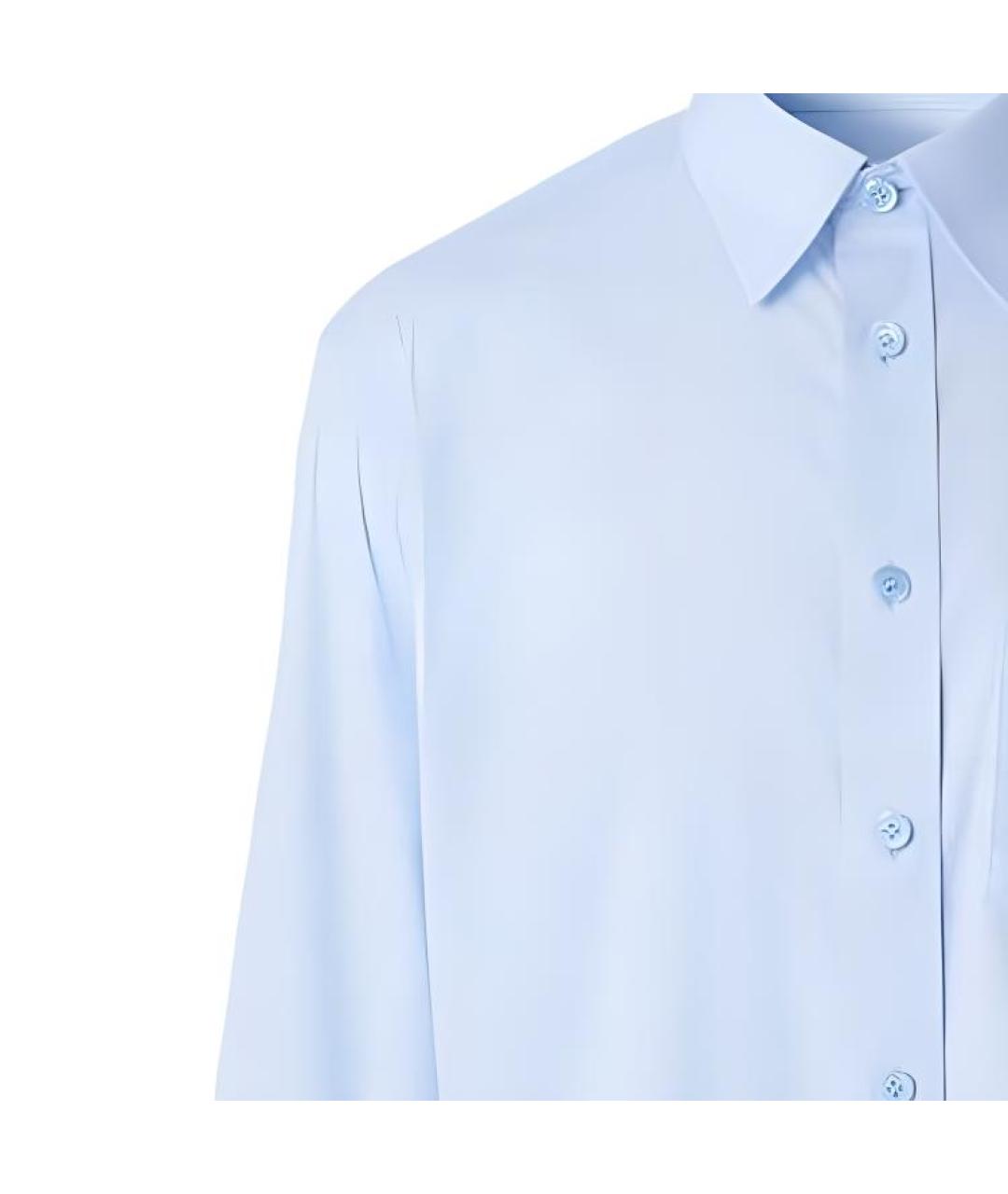 BURBERRY Голубая хлопковая классическая рубашка, фото 2