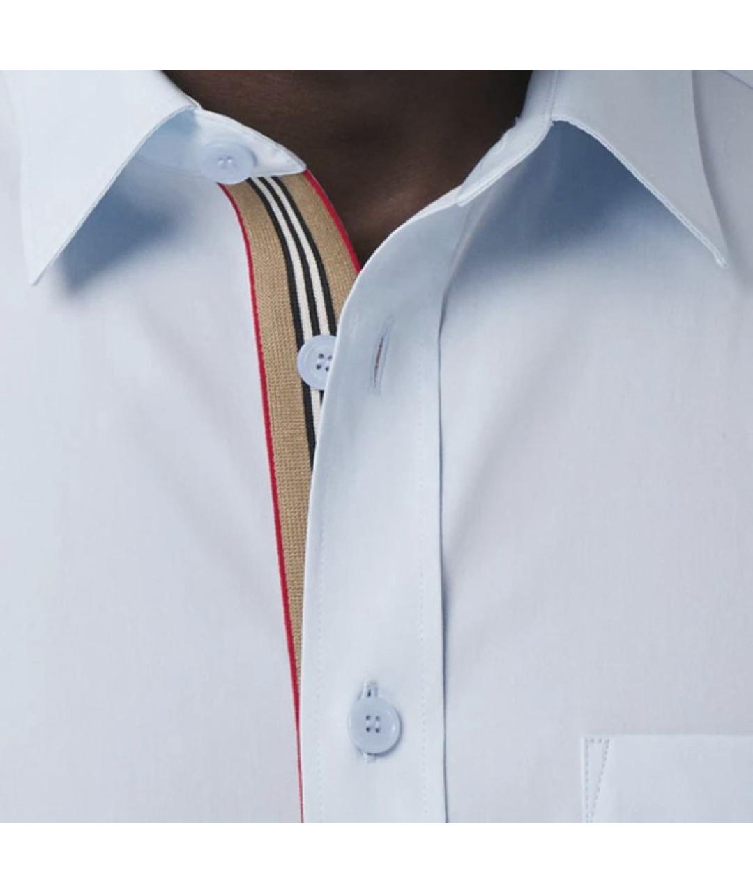 BURBERRY Голубая хлопковая классическая рубашка, фото 3