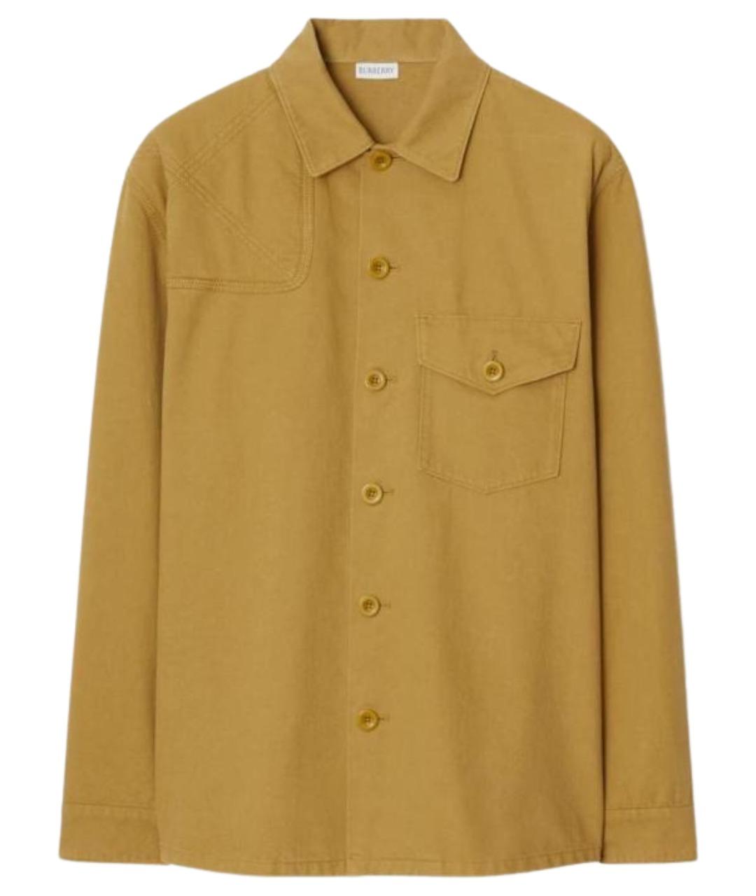 BURBERRY Горчичная хлопковая кэжуал рубашка, фото 1