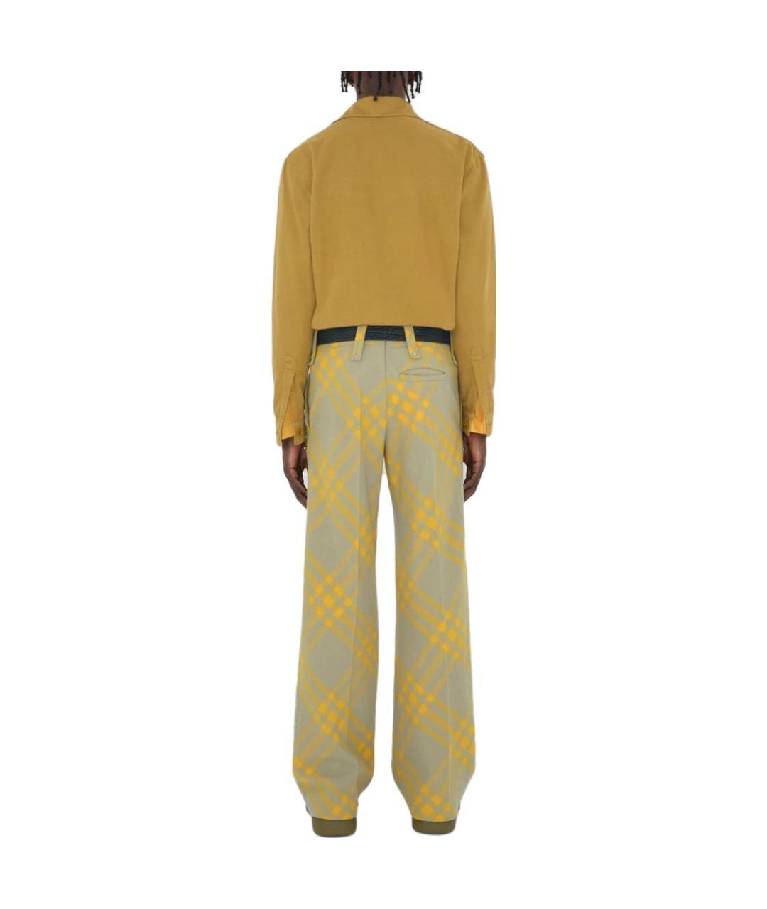 BURBERRY Горчичная хлопковая кэжуал рубашка, фото 4