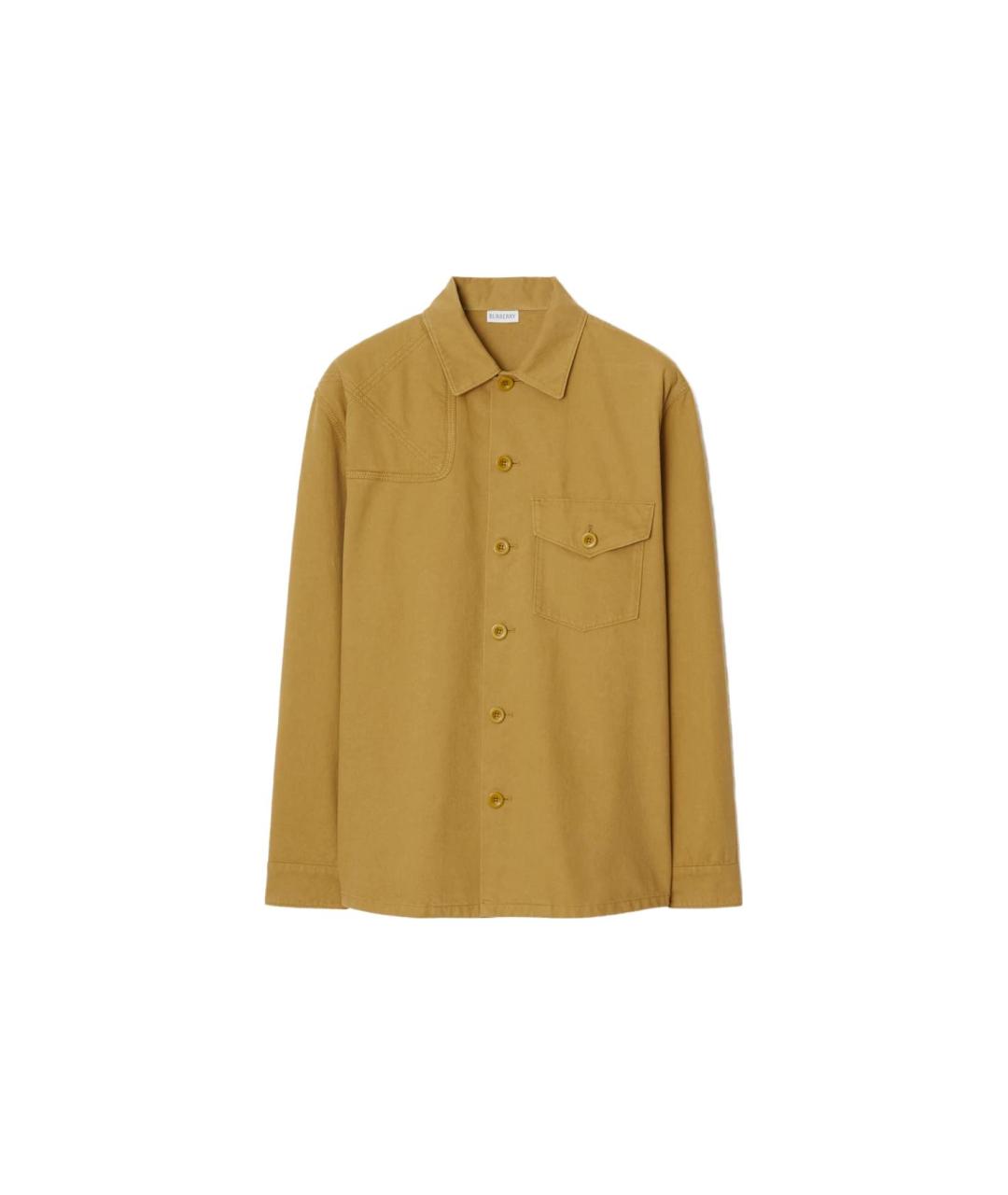 BURBERRY Горчичная хлопковая кэжуал рубашка, фото 6
