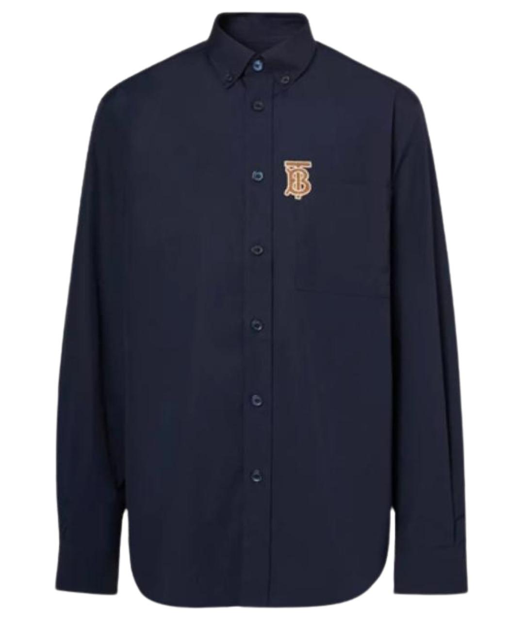 BURBERRY Темно-синяя хлопковая классическая рубашка, фото 1