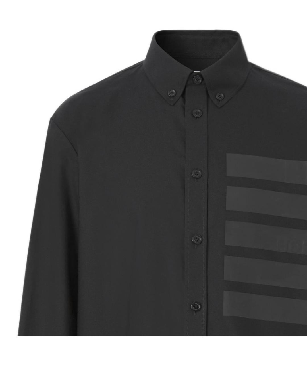 BURBERRY Черная хлопковая кэжуал рубашка, фото 5