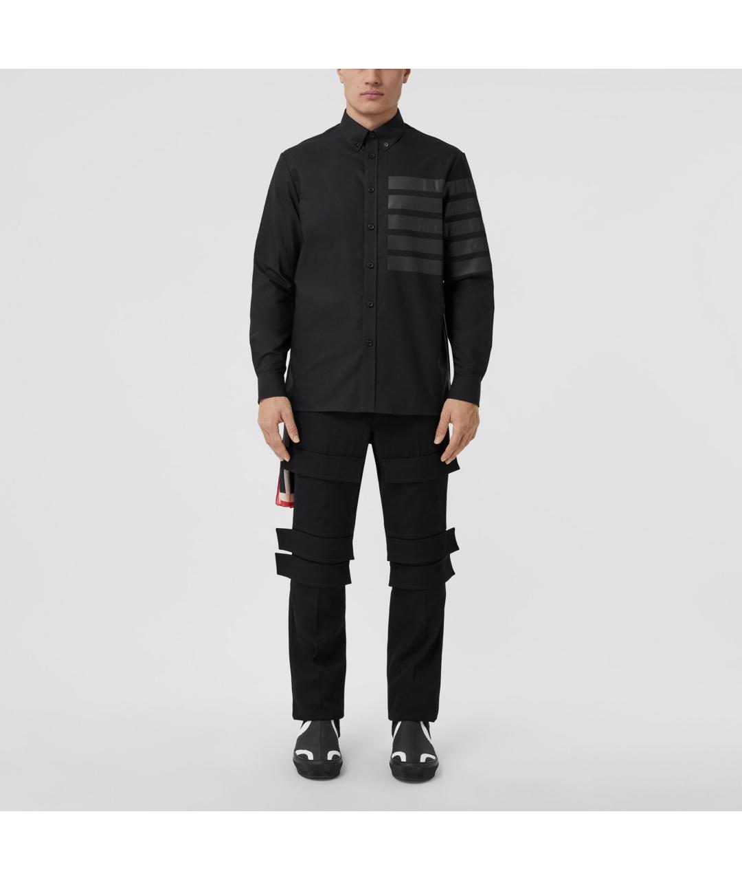 BURBERRY Черная хлопковая кэжуал рубашка, фото 2