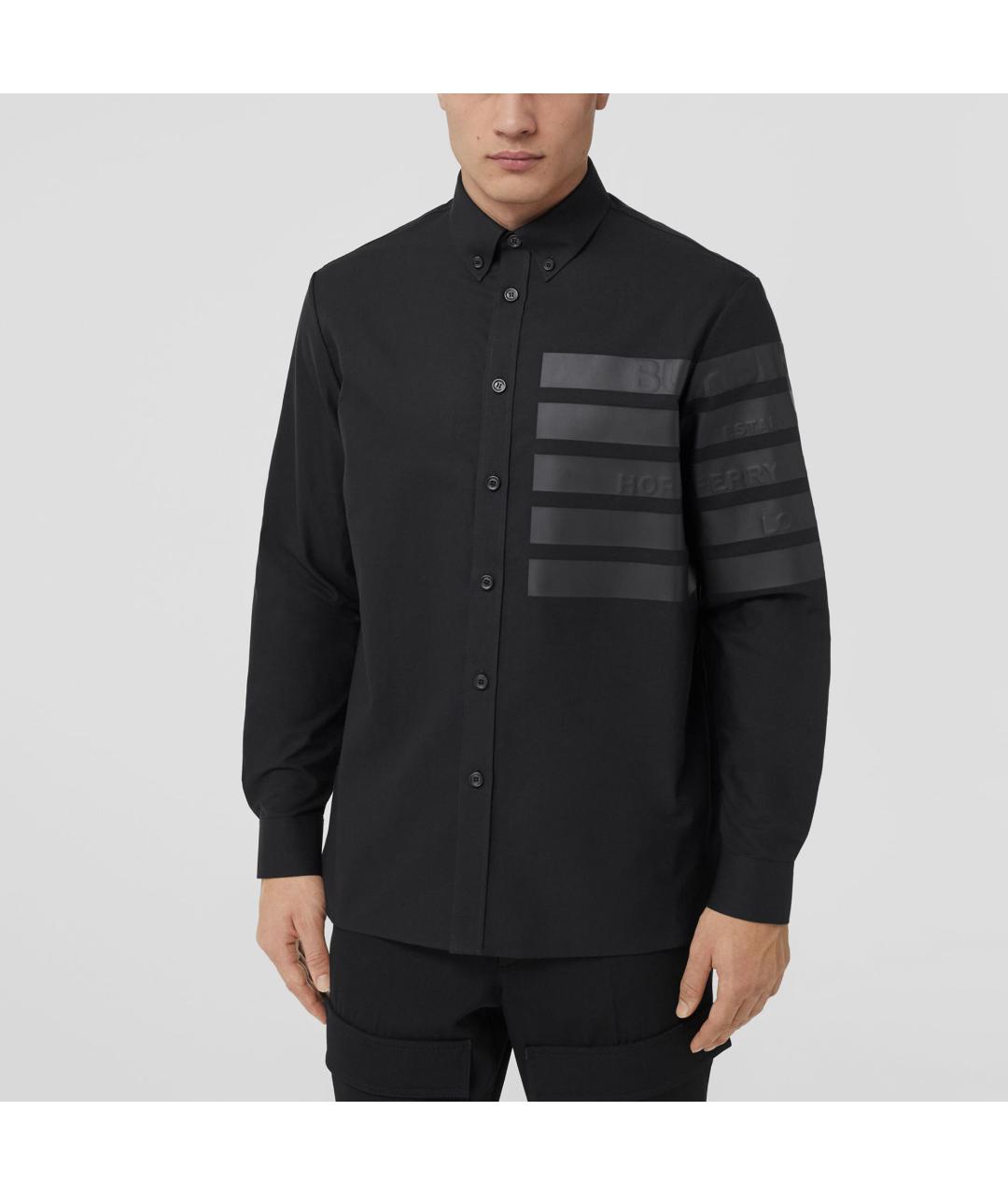 BURBERRY Черная хлопковая кэжуал рубашка, фото 3