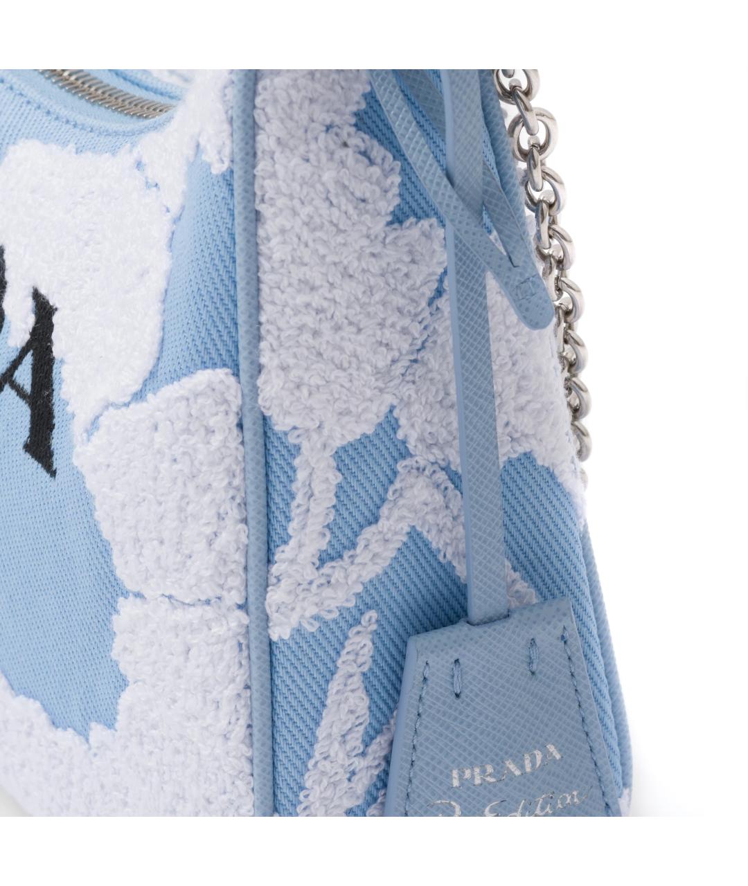 PRADA Голубая тканевая сумка через плечо, фото 4