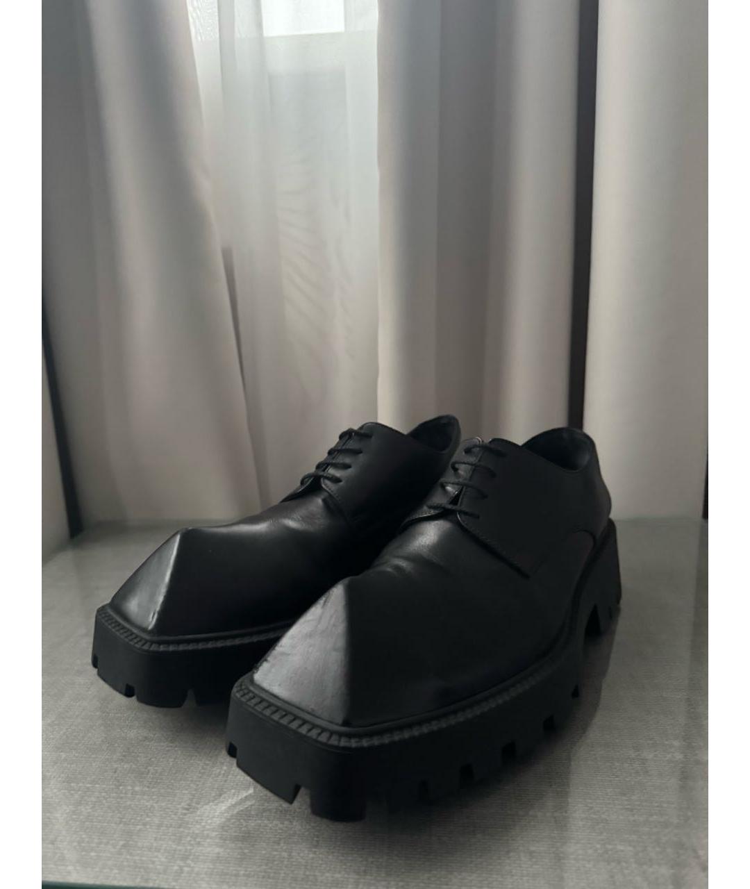 BALENCIAGA Черные кожаные туфли, фото 2