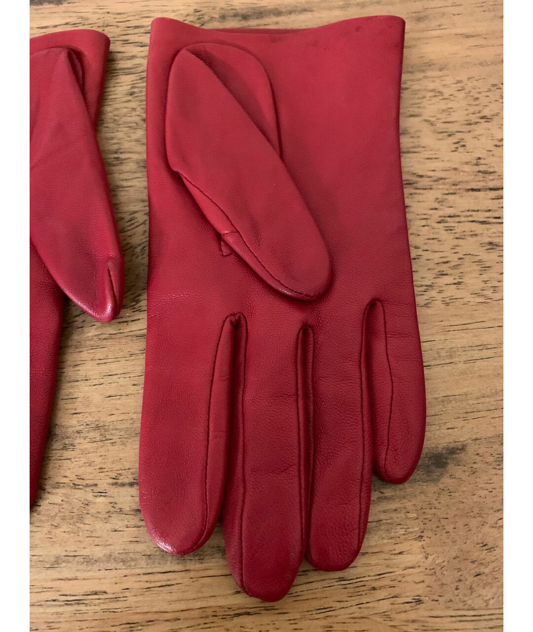 AGNELLE Красные кожаные перчатки, фото 4