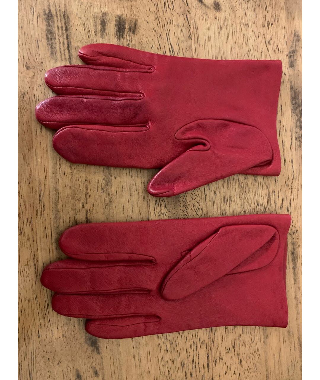 AGNELLE Красные кожаные перчатки, фото 2
