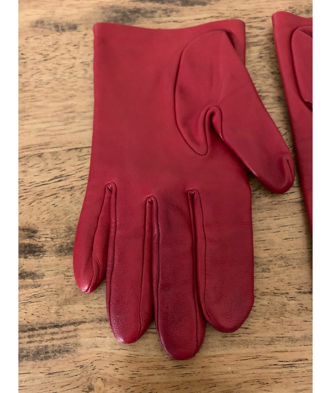 AGNELLE Красные кожаные перчатки, фото 3