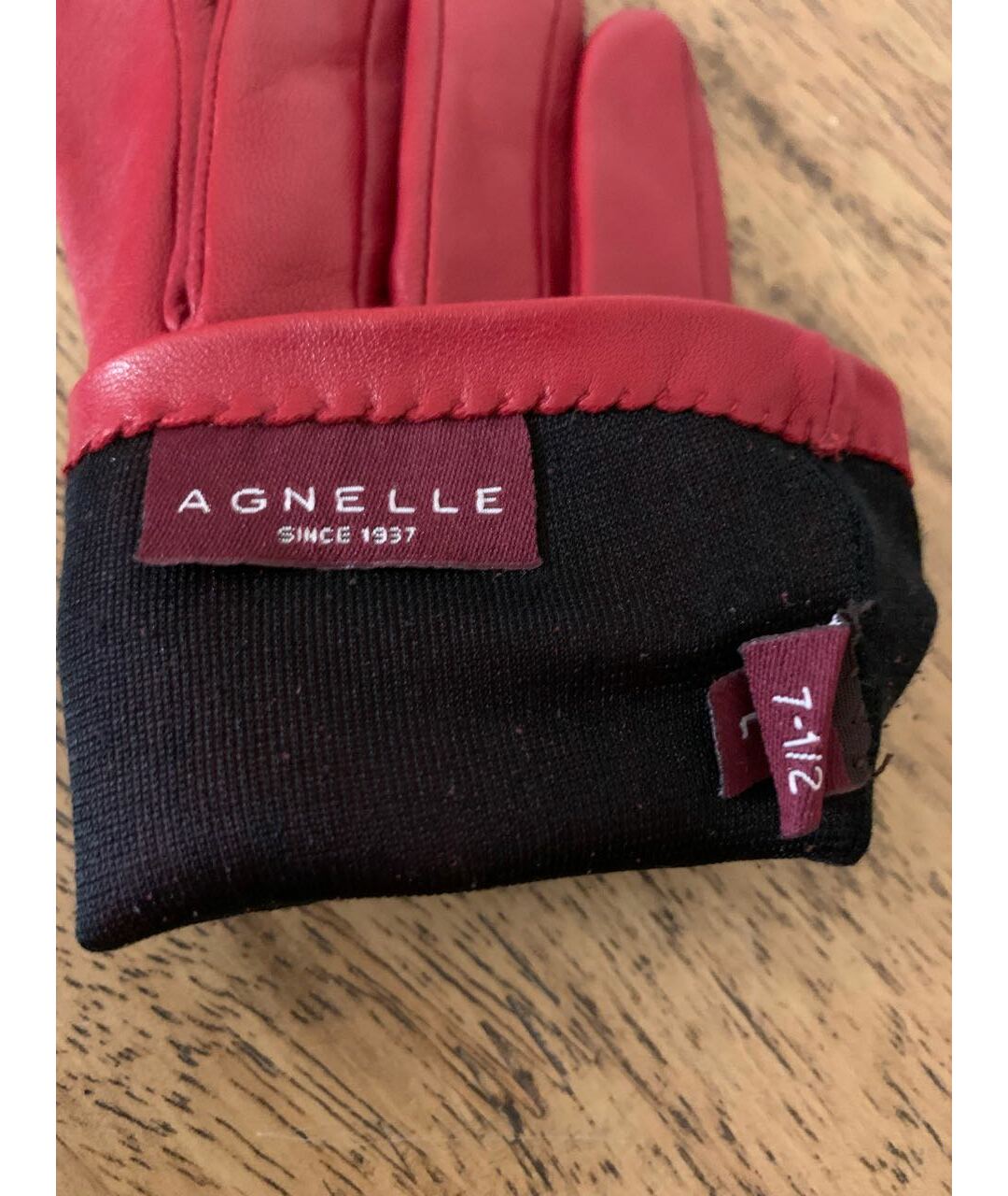 AGNELLE Красные кожаные перчатки, фото 6