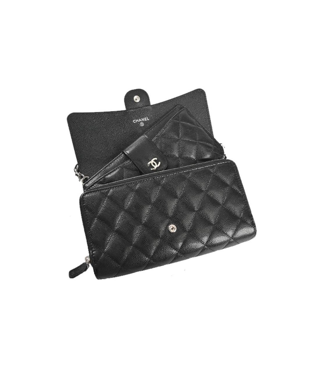 CHANEL Черная кожаная сумка через плечо, фото 3