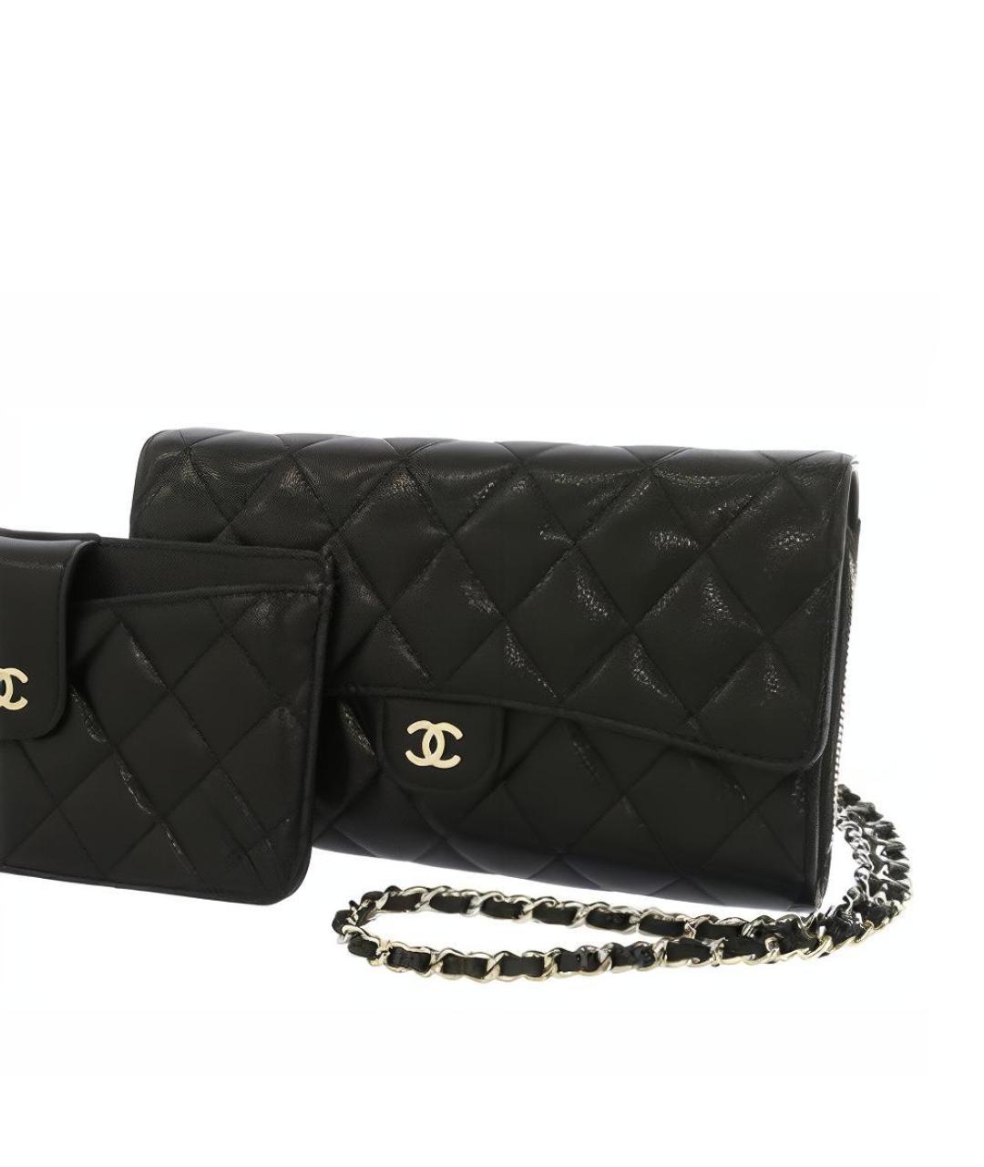 CHANEL Черная кожаная сумка через плечо, фото 4