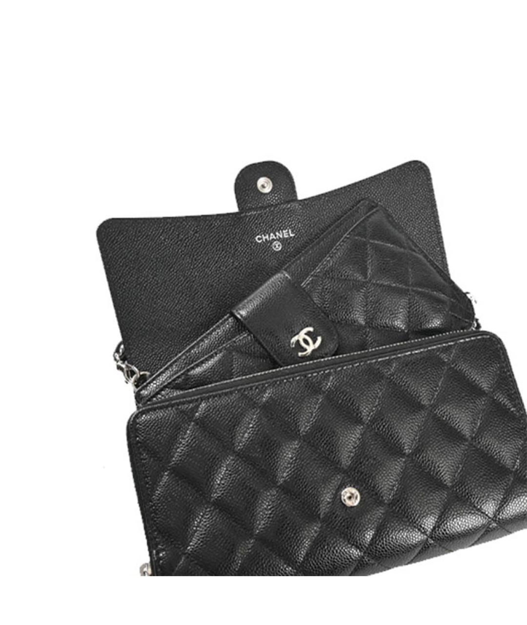CHANEL Черная кожаная сумка через плечо, фото 5
