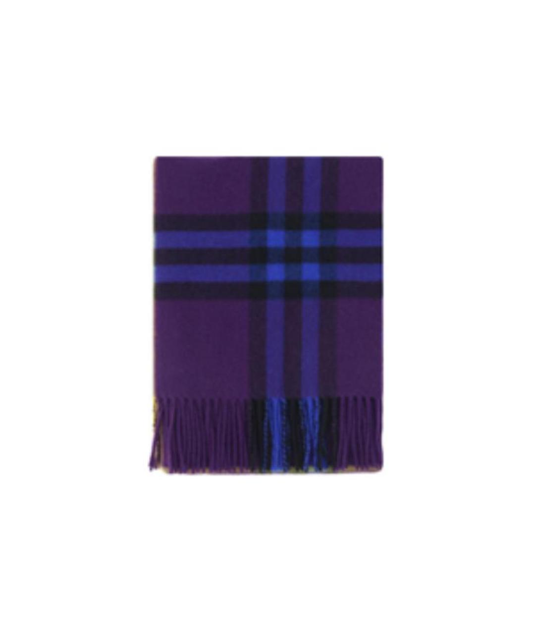 BURBERRY Фиолетовый шерстяной шарф, фото 3