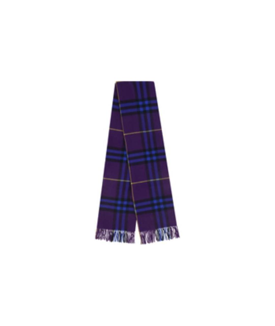 BURBERRY Фиолетовый шерстяной шарф, фото 2