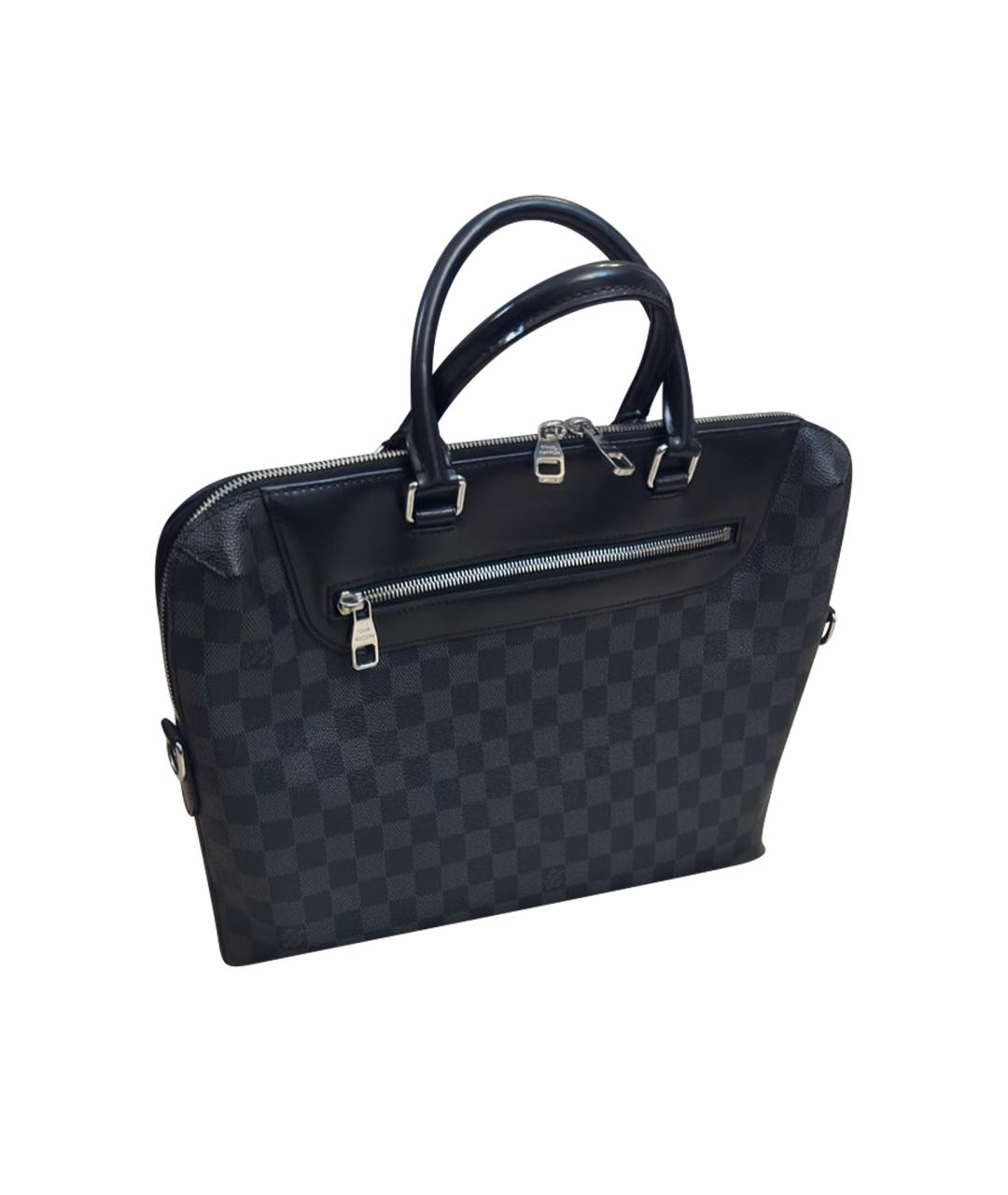 LOUIS VUITTON Черный кожаный портфель, фото 1