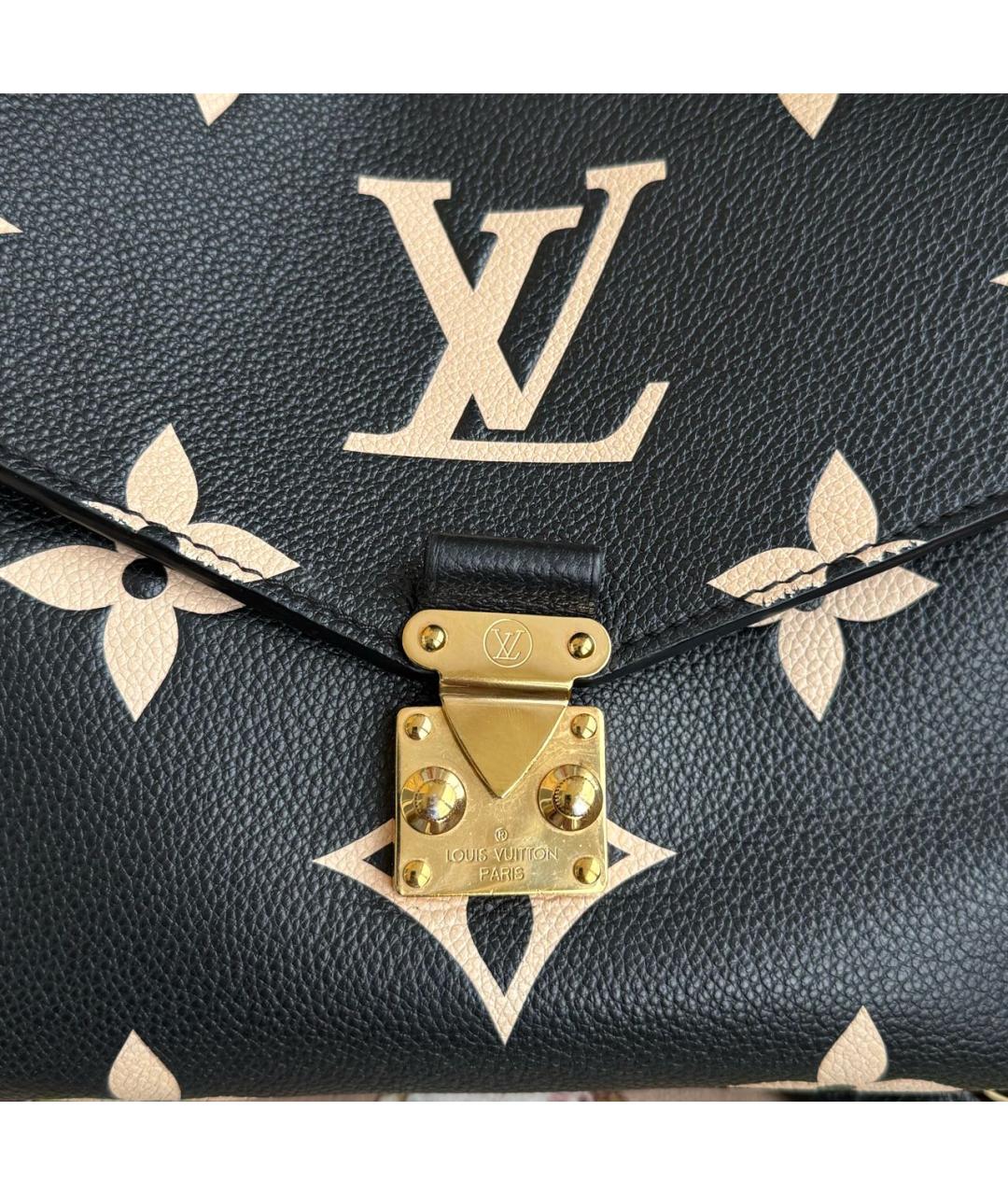 LOUIS VUITTON Черная кожаная сумка через плечо, фото 3