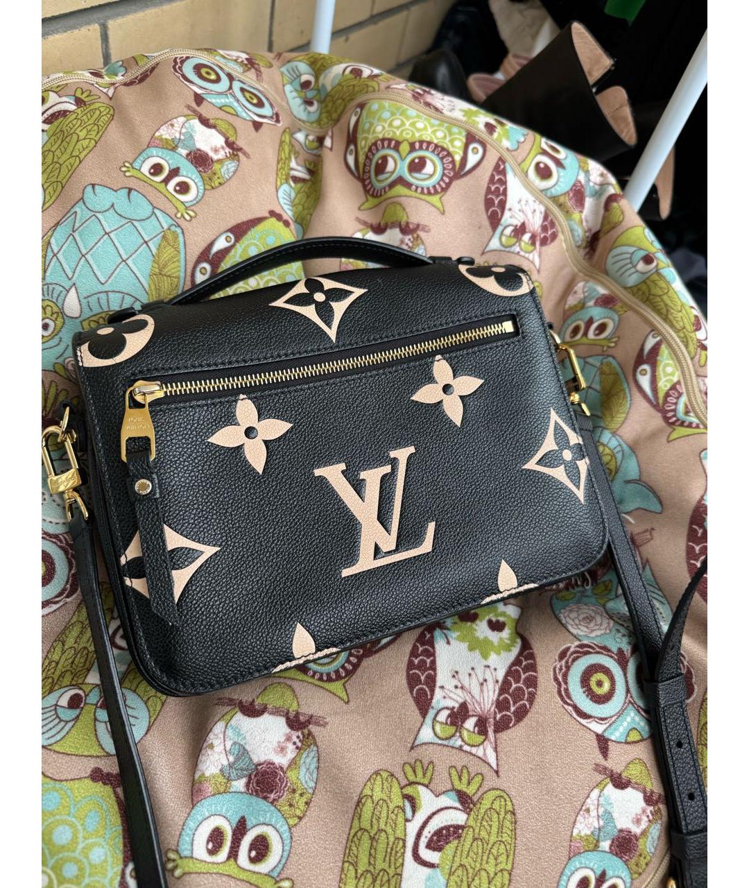 LOUIS VUITTON Черная кожаная сумка через плечо, фото 2