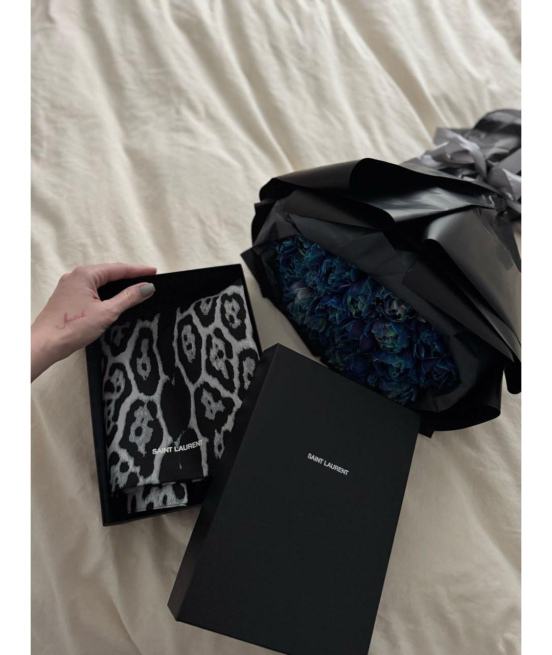 SAINT LAURENT Черная тканевая сумка тоут, фото 3