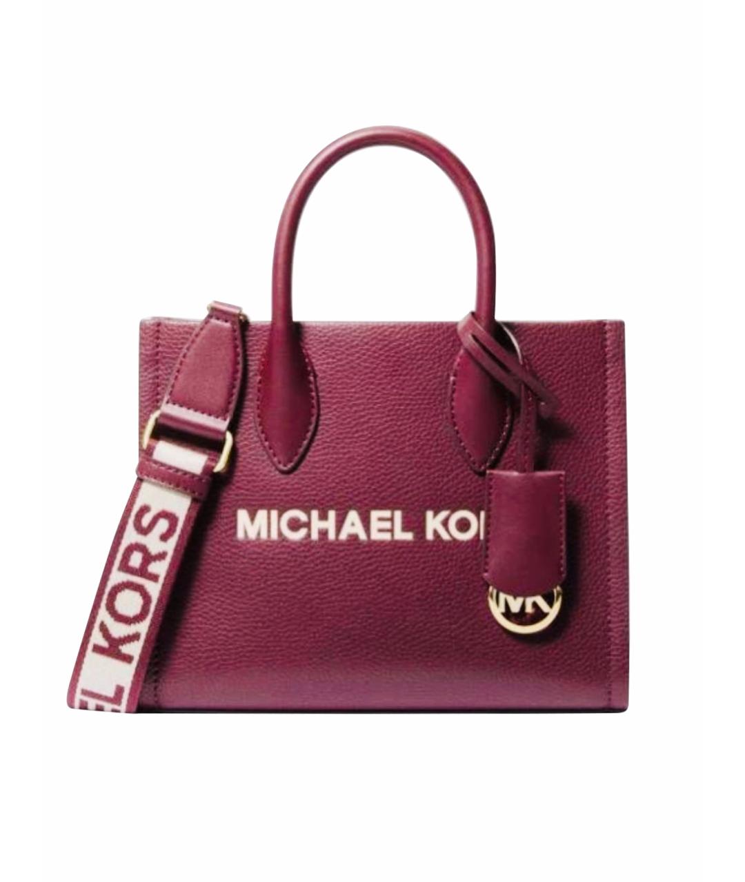 MICHAEL KORS Бордовая кожаная сумка тоут, фото 1