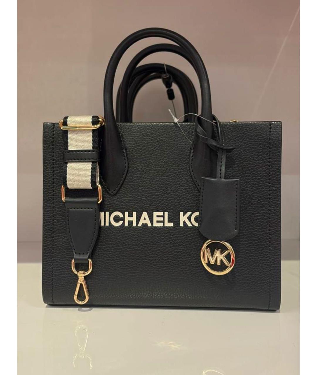 MICHAEL KORS Черная кожаная сумка тоут, фото 7