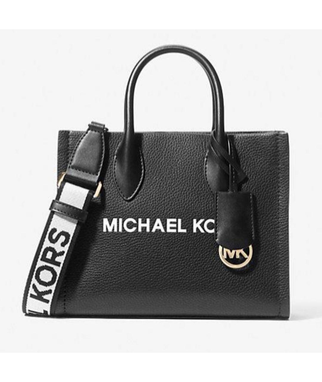 MICHAEL KORS Черная кожаная сумка тоут, фото 9