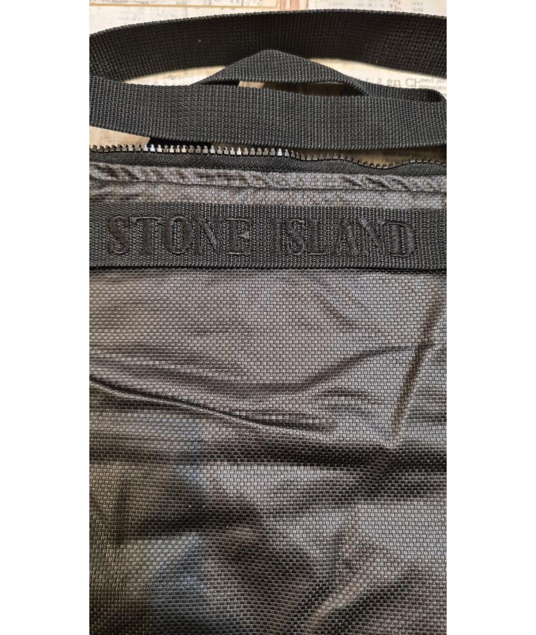 STONE ISLAND Черная сумка тоут, фото 8