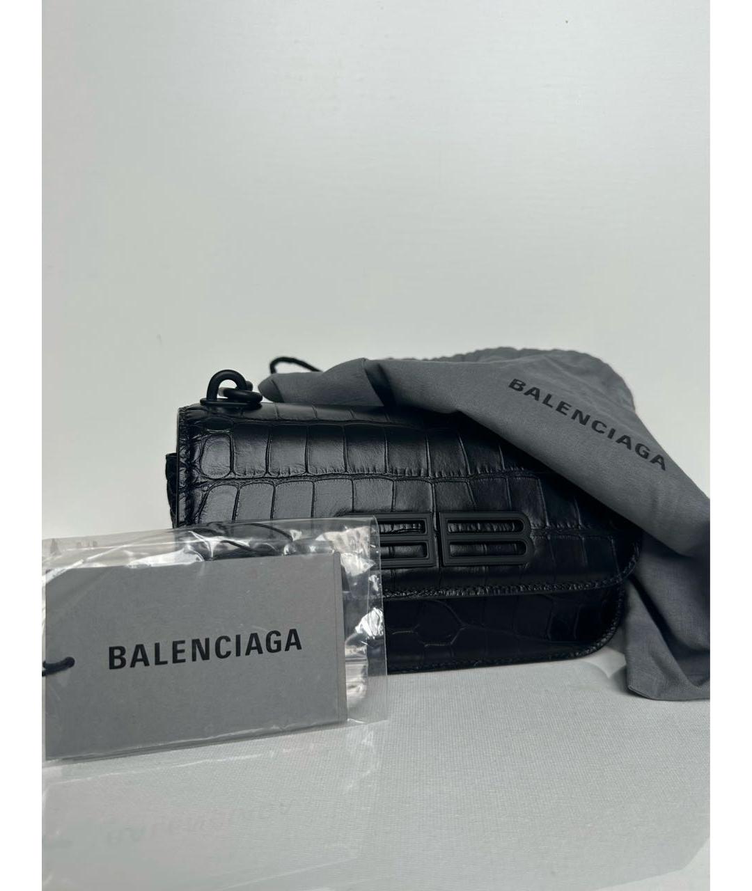 BALENCIAGA Черная кожаная сумка через плечо, фото 5