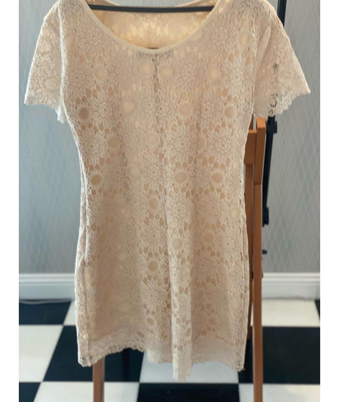 TRUSSARDI JEANS Белое кружевное коктейльное платье, фото 5