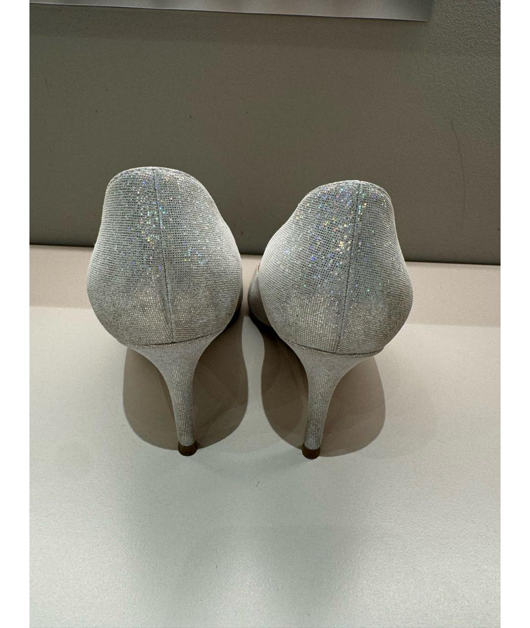 GIANVITO ROSSI Серебряные кожаные туфли, фото 4