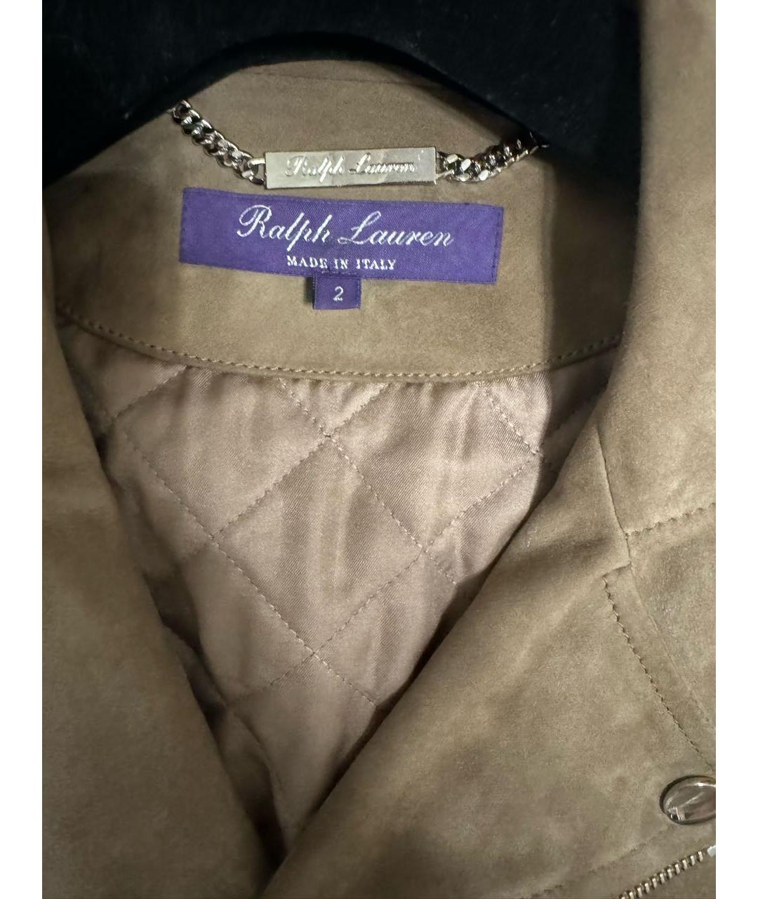 RALPH LAUREN PURPLE LABEL Бежевая замшевая куртка, фото 3