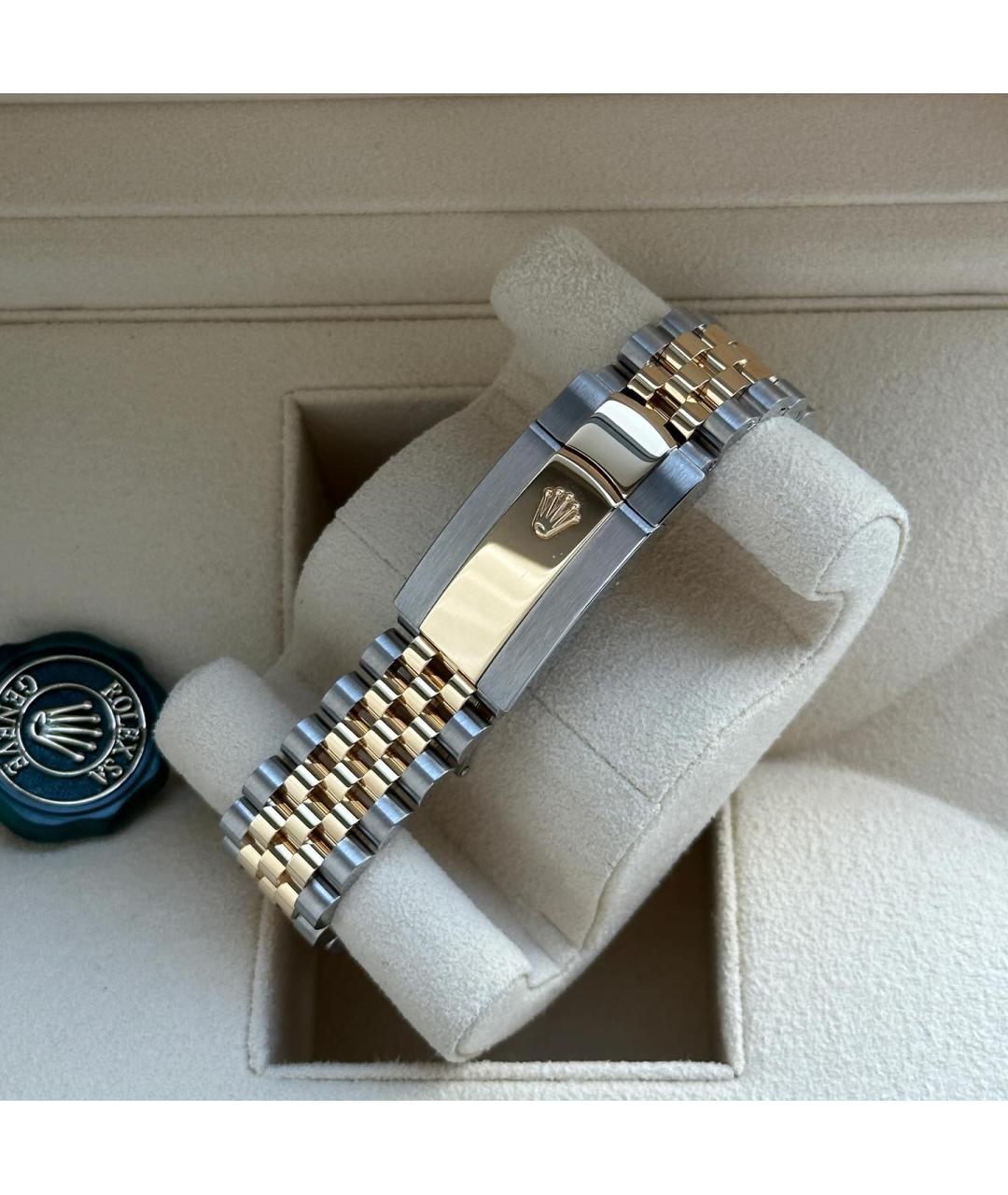 ROLEX Черные часы из желтого золота, фото 4