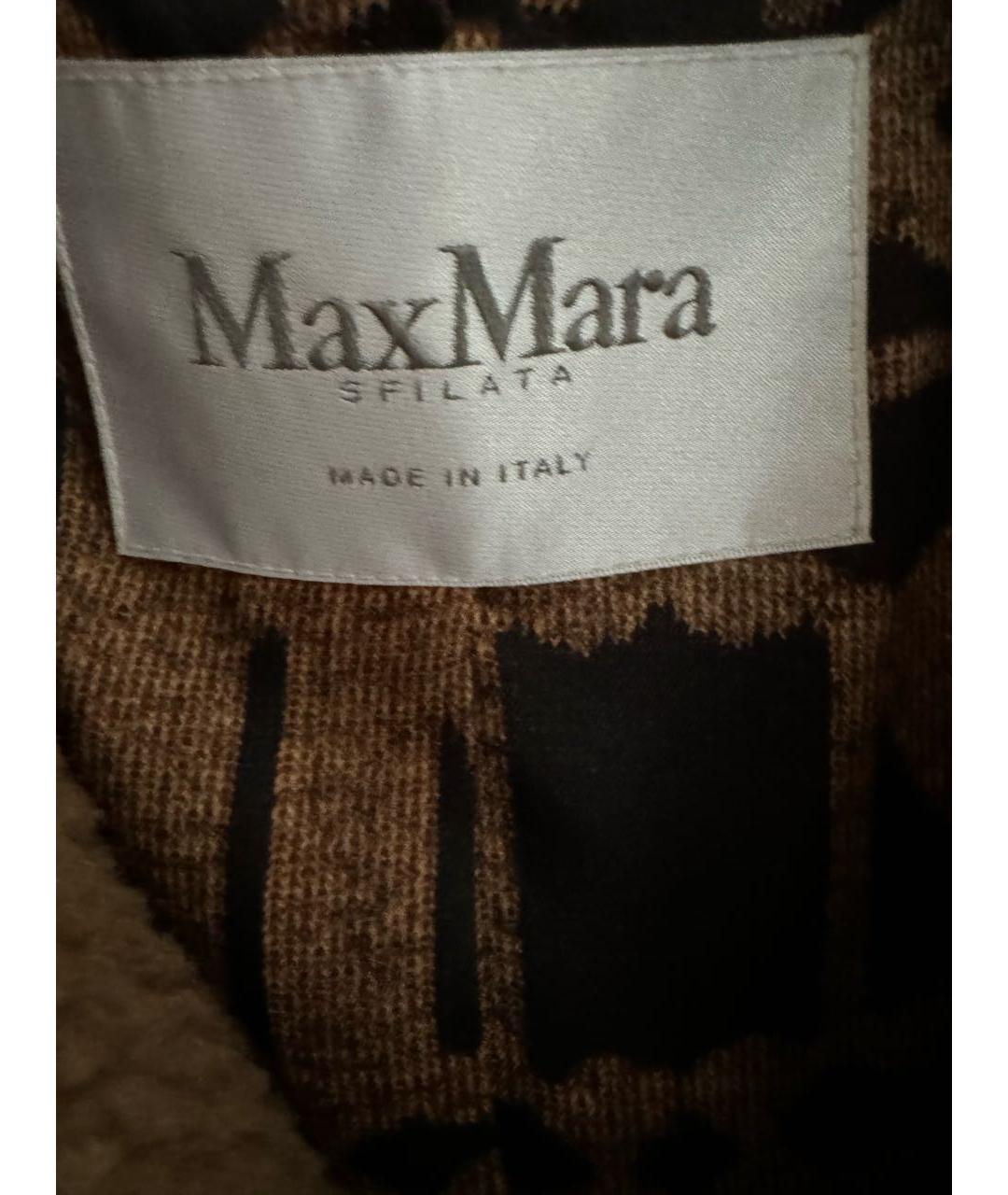 MAX MARA Коричневая шерстяная шуба, фото 3