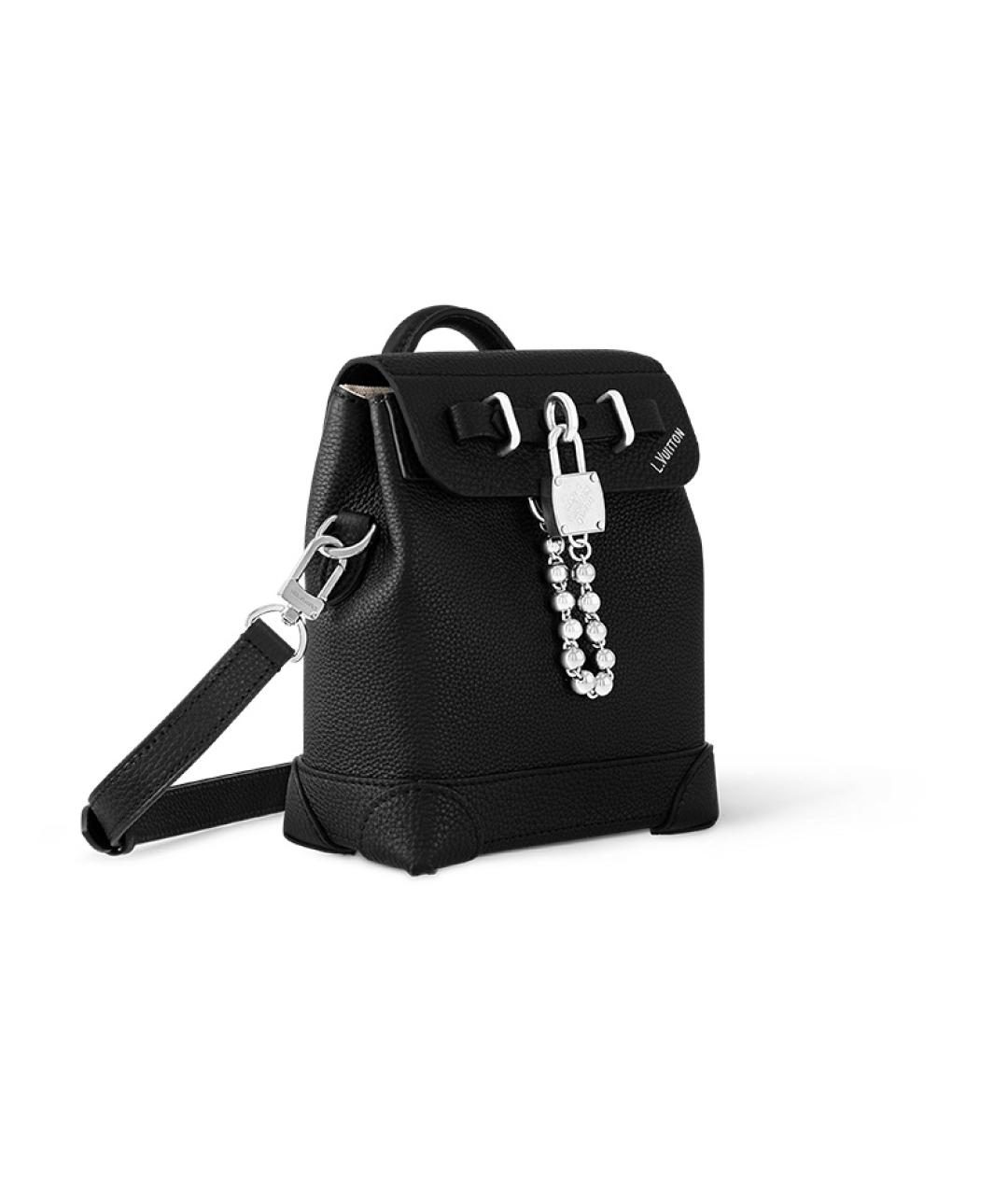 LOUIS VUITTON Черная кожаная сумка через плечо, фото 2