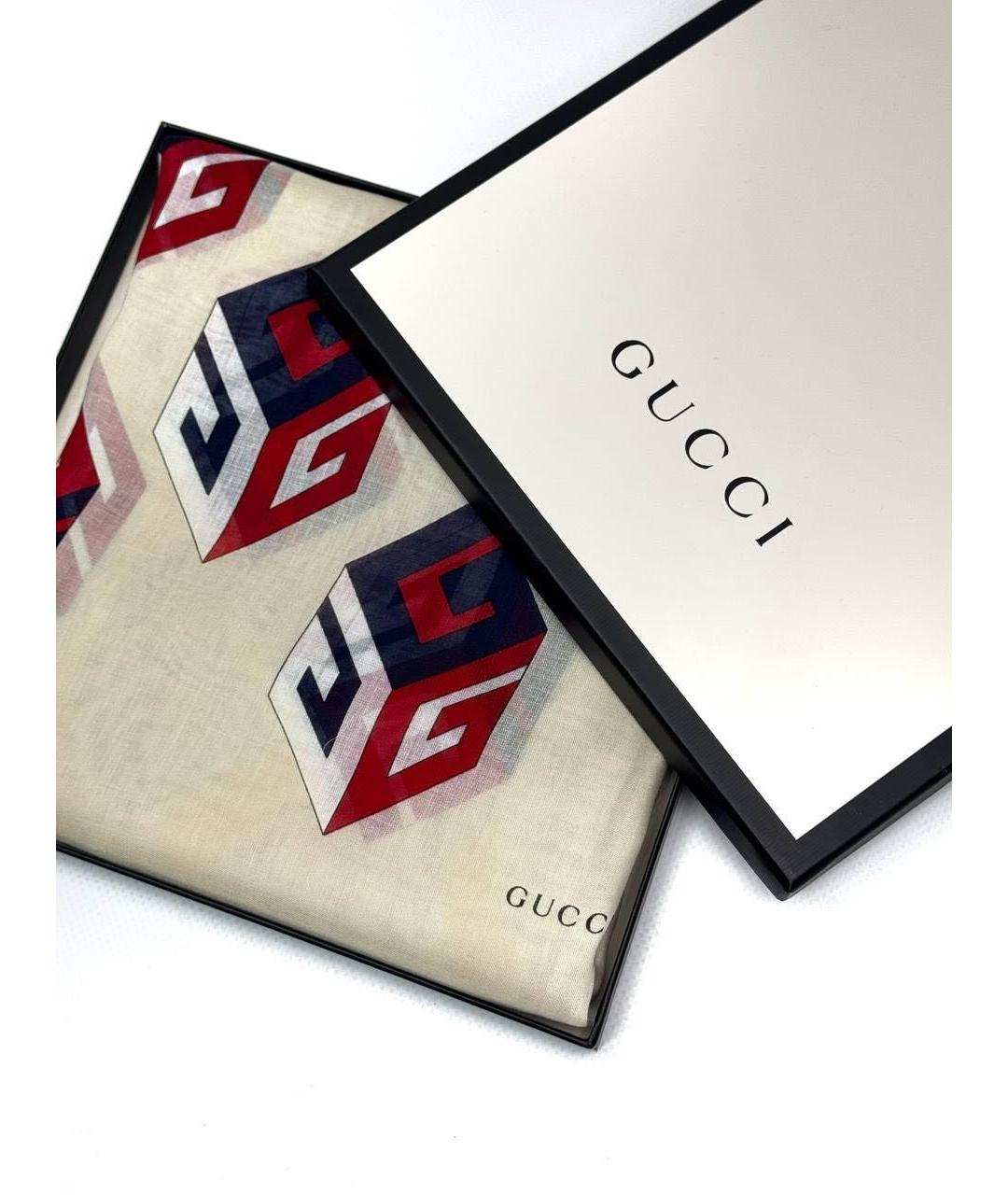 GUCCI Бежевый платок, фото 2