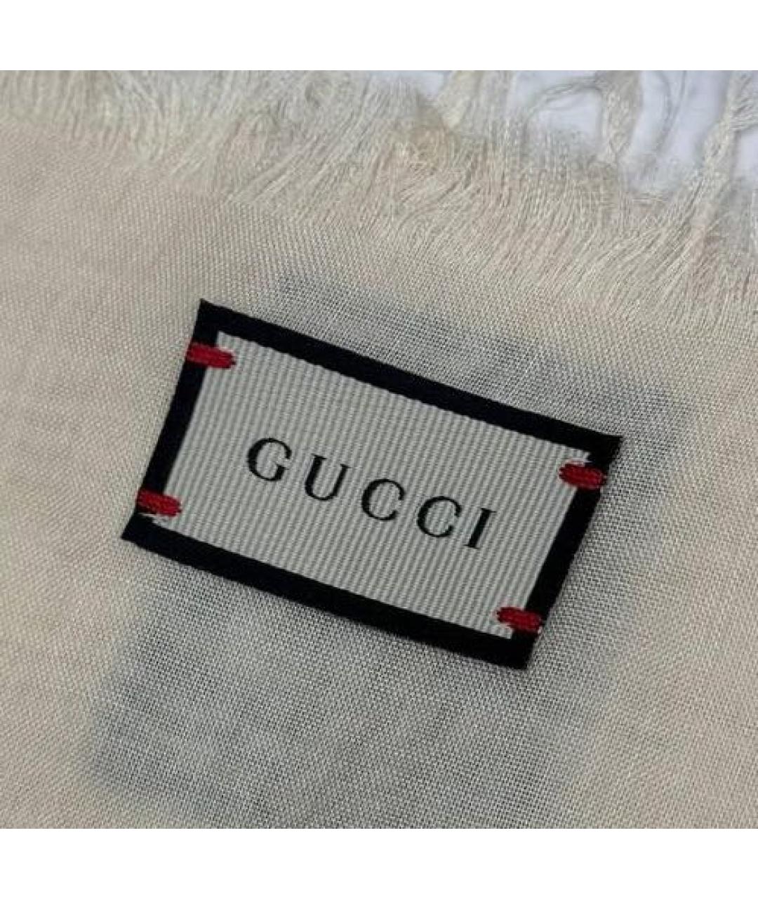 GUCCI Бежевый платок, фото 5