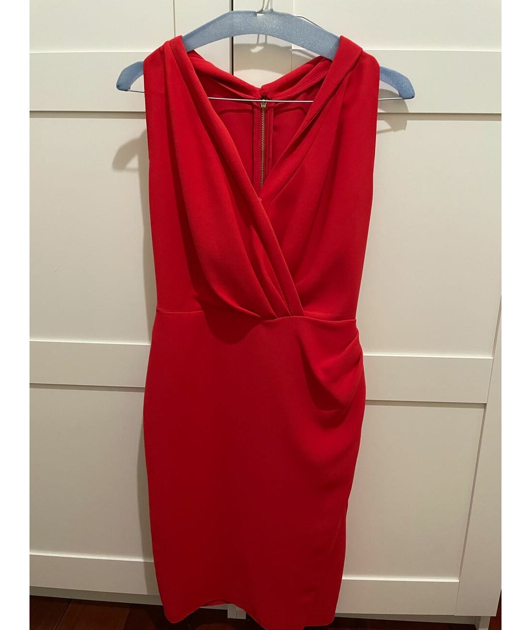 RHEA COSTA Красное хлопко-эластановое коктейльное платье, фото 5