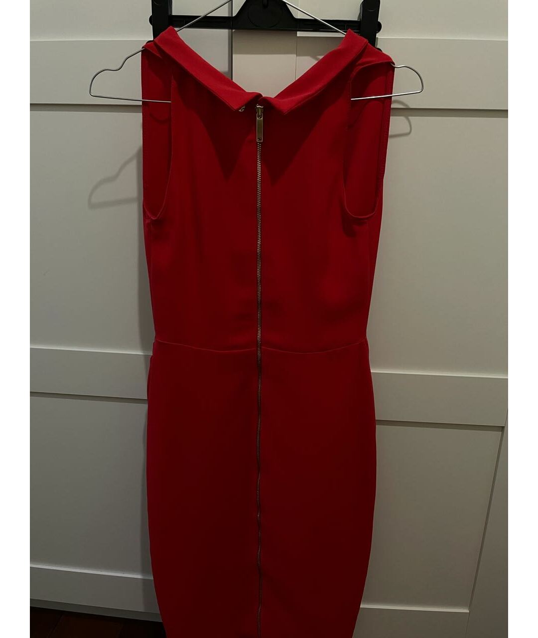RHEA COSTA Красное хлопко-эластановое коктейльное платье, фото 2